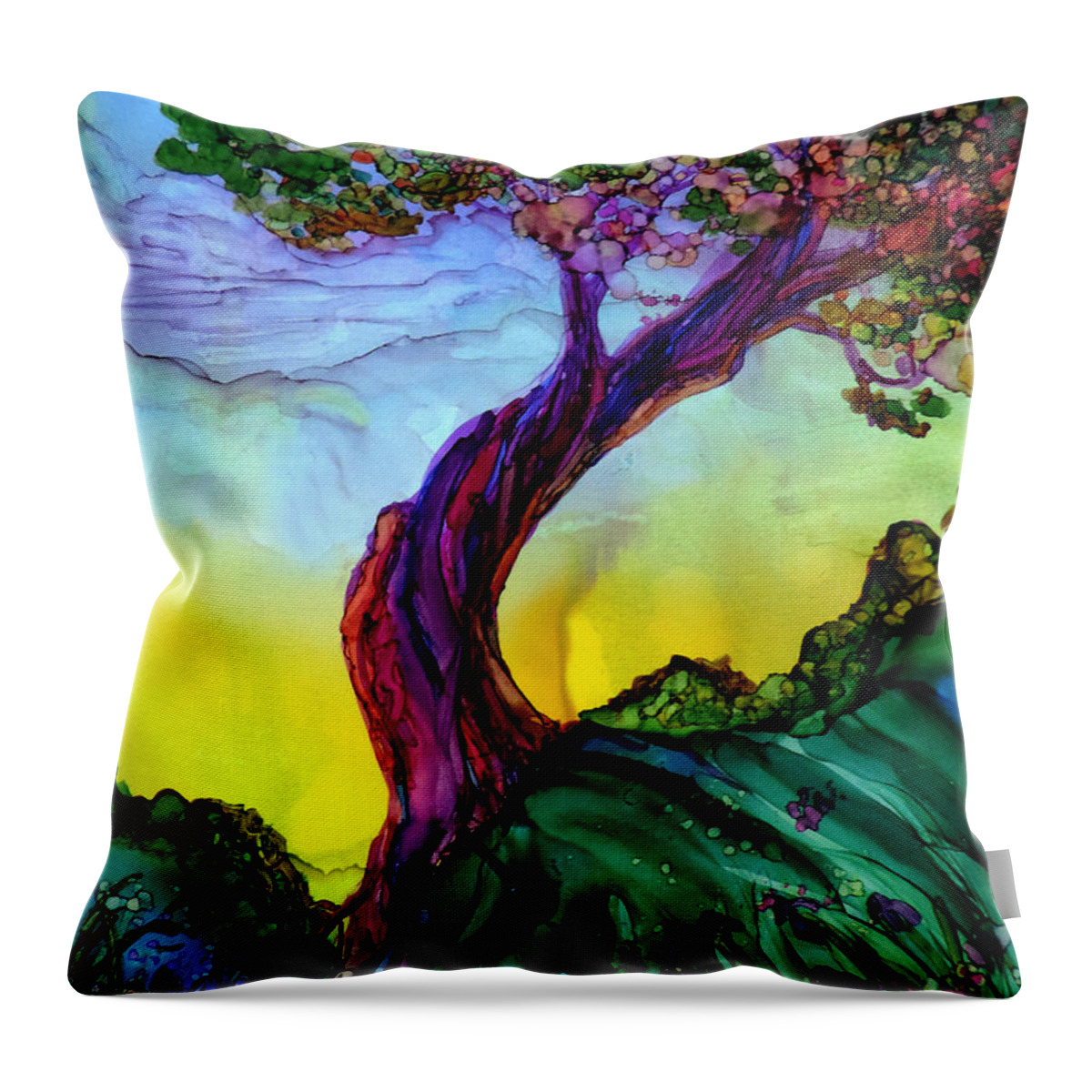 Landscape Throw Pillow featuring the painting Life is Good by Francine Dufour Jones