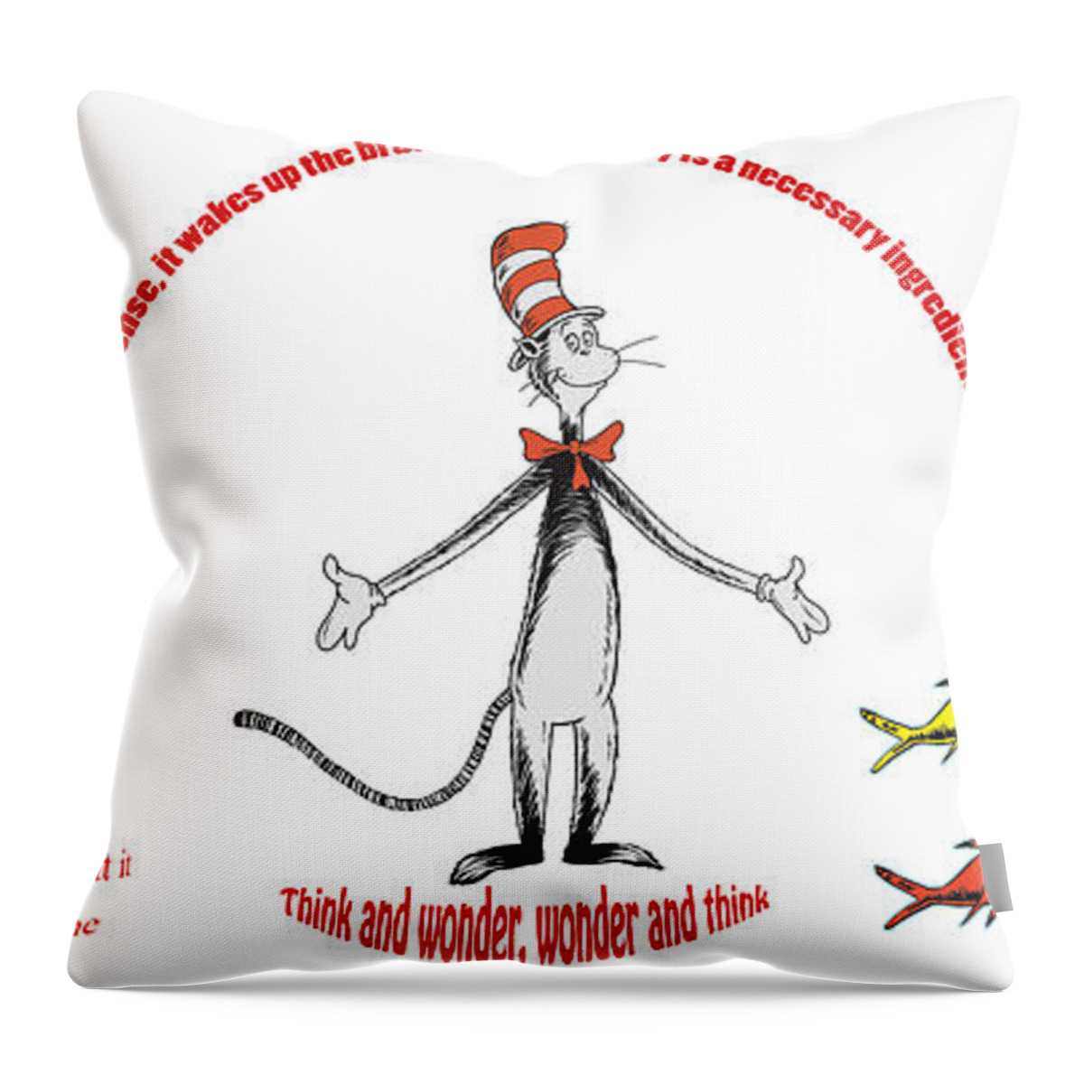 Dr. Seuss Throw Pillow featuring the digital art Life Words - Dr Seuss by Georgia Fowler