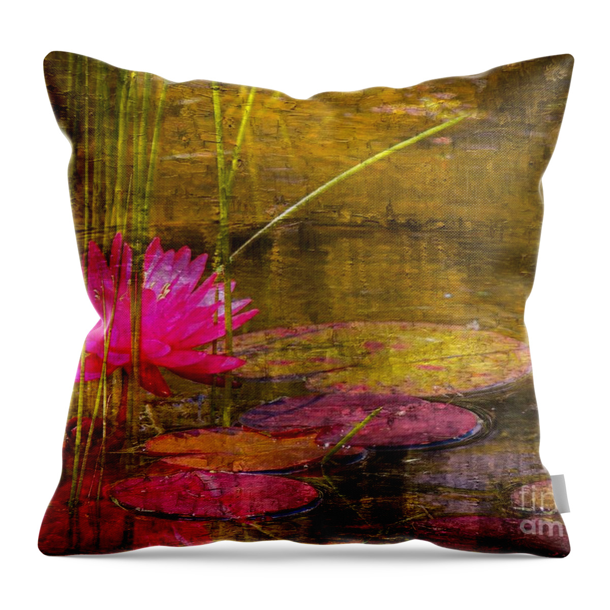 Marcia Lee Jones Throw Pillow featuring the photograph Lily Pond by Marcia Lee Jones