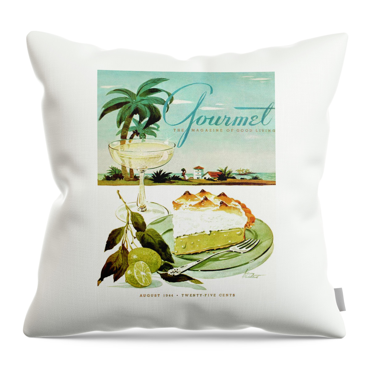 Lime Meringue Pie With Champagne Throw Pillow