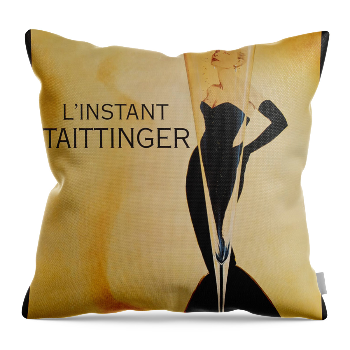 L'instant Taittanger Throw Pillow featuring the digital art L'Instant Taittinger by Georgia Fowler
