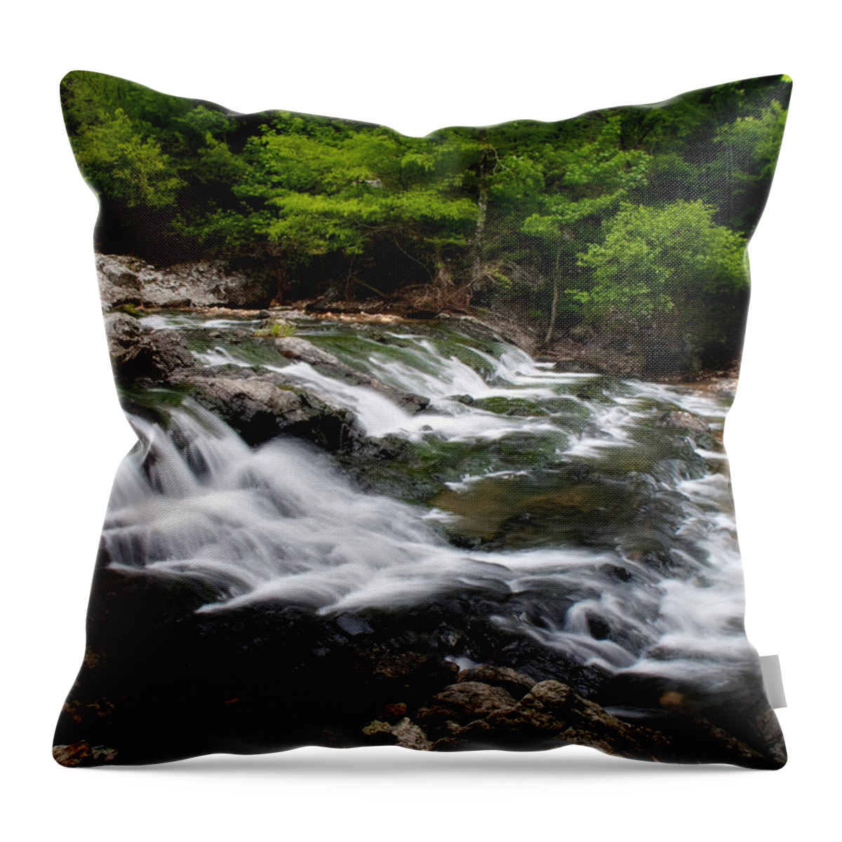 Arkansas Throw Pillow featuring the photograph Little Missouri Falls by Lana Trussell