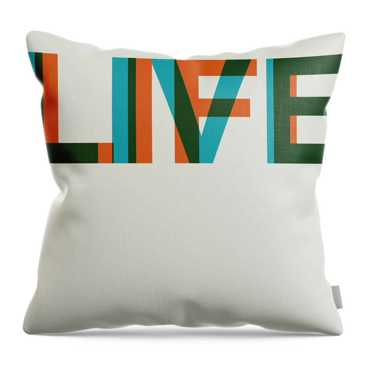 Quotes Throw Pillow featuring the digital art Live Life Poster 2 by Naxart Studio