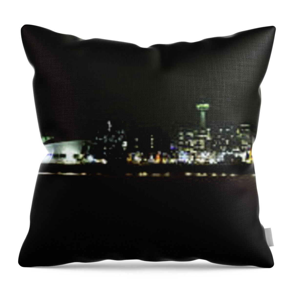 Liverpool Throw Pillow featuring the photograph Liverpool Waterfront at Night by Spikey Mouse Photography