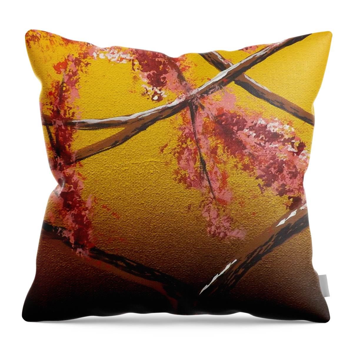  Living Loving Tree Throw Pillow featuring the painting Living Loving Tree bottom center by Darren Robinson