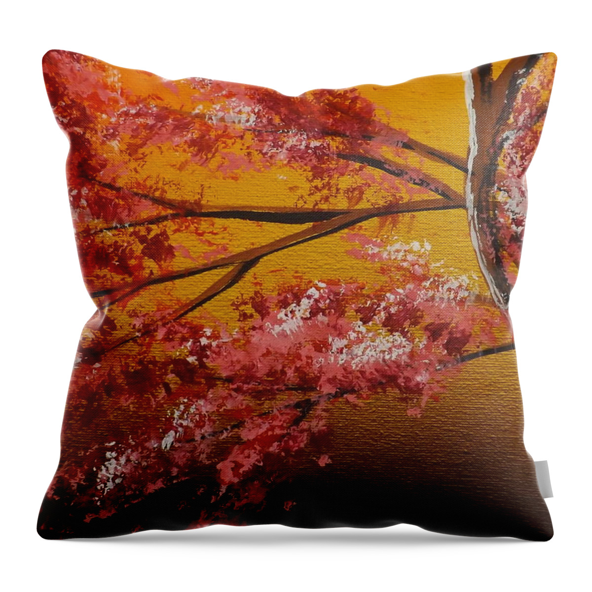  Living Loving Tree Throw Pillow featuring the painting Living Loving Tree bottom left by Darren Robinson