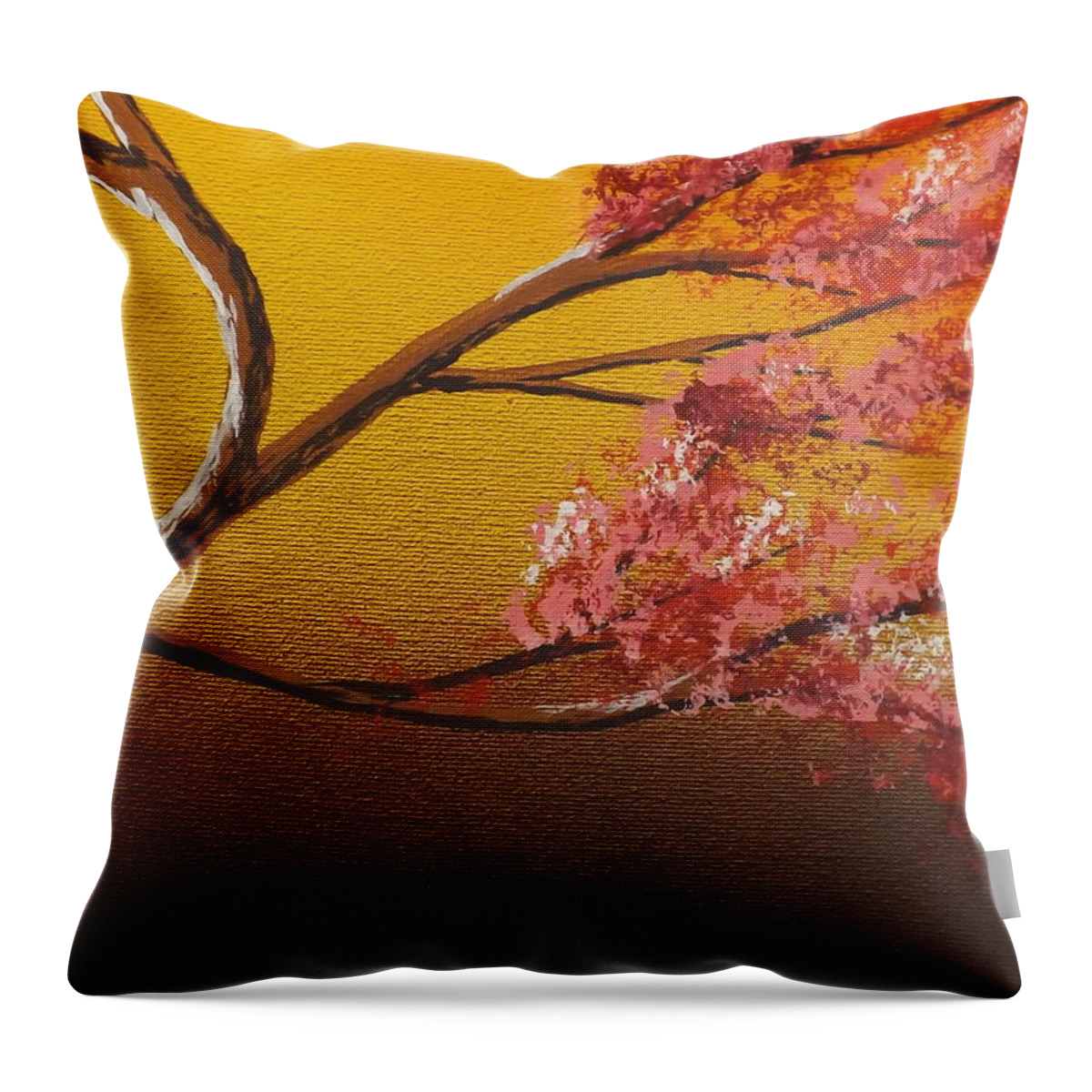 Living Loving Tree Throw Pillow featuring the painting Living Loving Tree bottom right by Darren Robinson