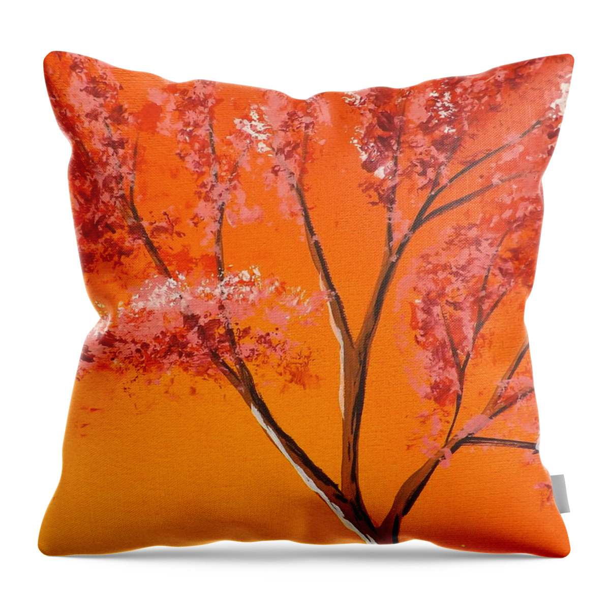 Living Loving Tree Throw Pillow featuring the painting Living Loving Tree top right by Darren Robinson