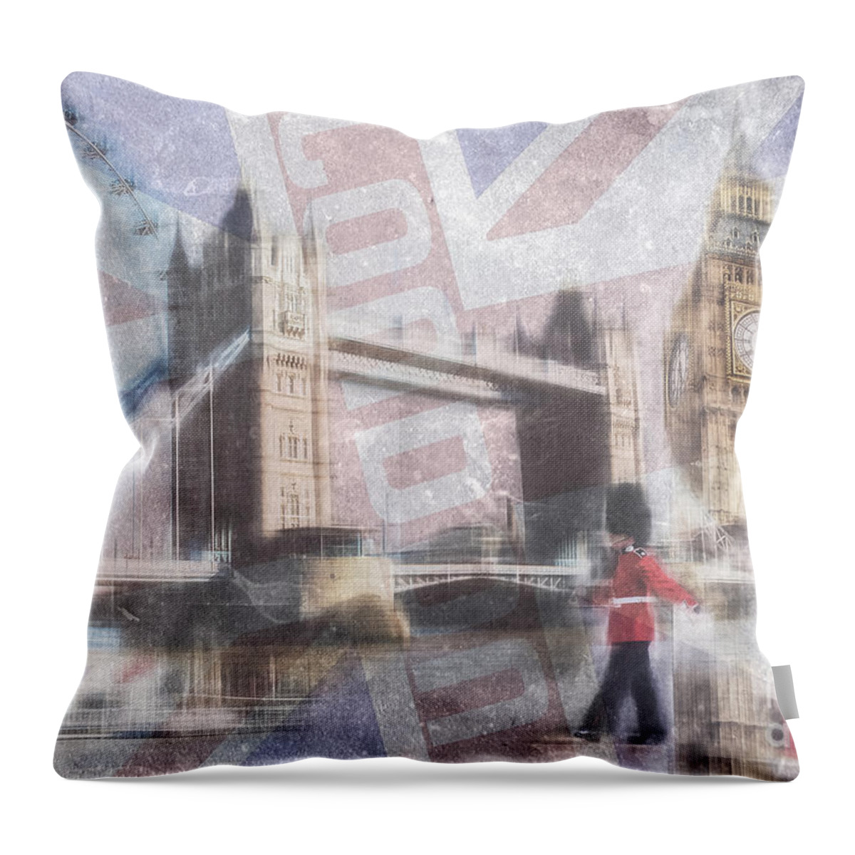 Great Britain Throw Pillow featuring the photograph London blue by Hannes Cmarits