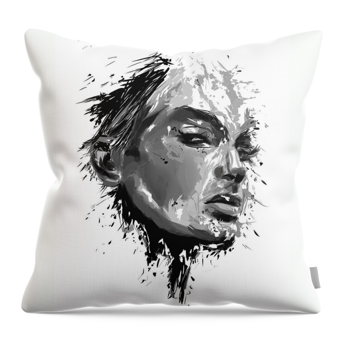 Look Throw Pillow featuring the mixed media I see you by Balazs Solti