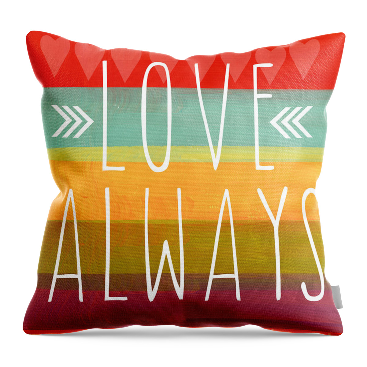 Love Throw Pillow featuring the mixed media Love Always by Linda Woods