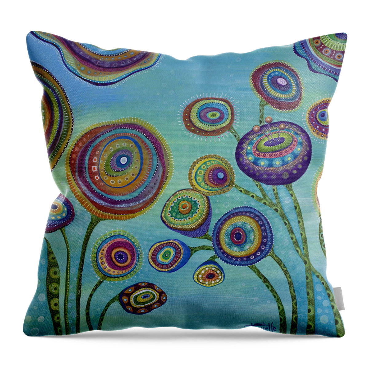 Flower Throw Pillow featuring the painting Love and Light by Tanielle Childers