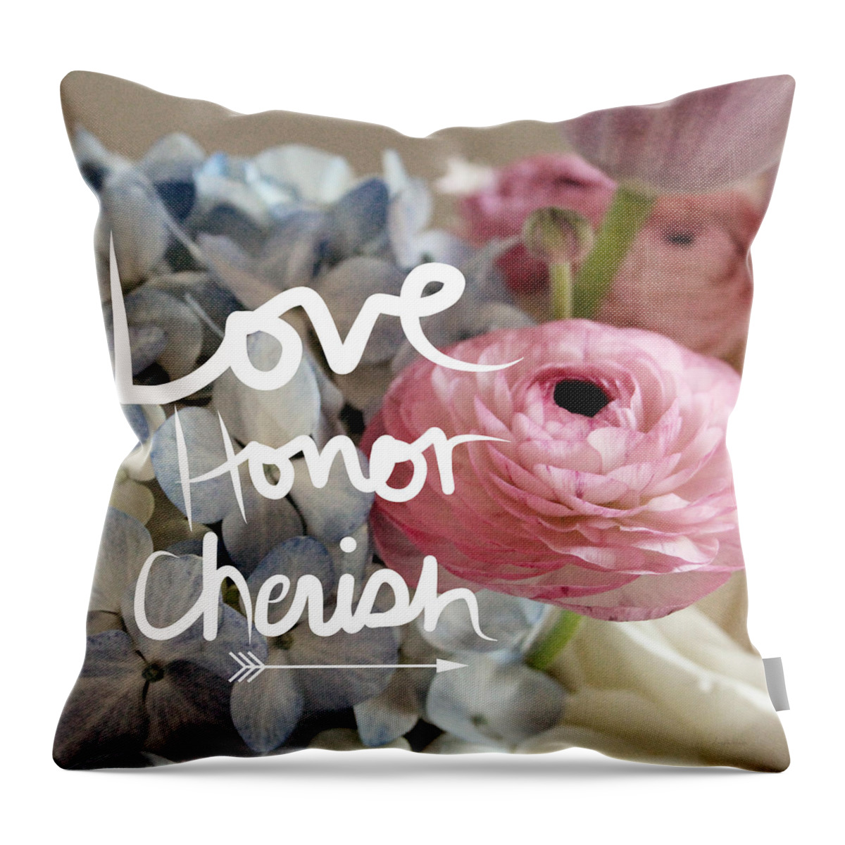 Love Throw Pillow featuring the photograph Love Honor Cherish by Linda Woods