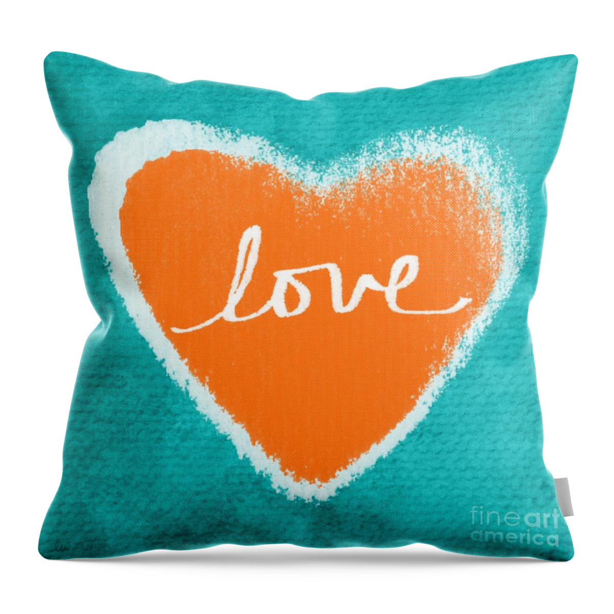 Heart Throw Pillow featuring the mixed media Love by Linda Woods