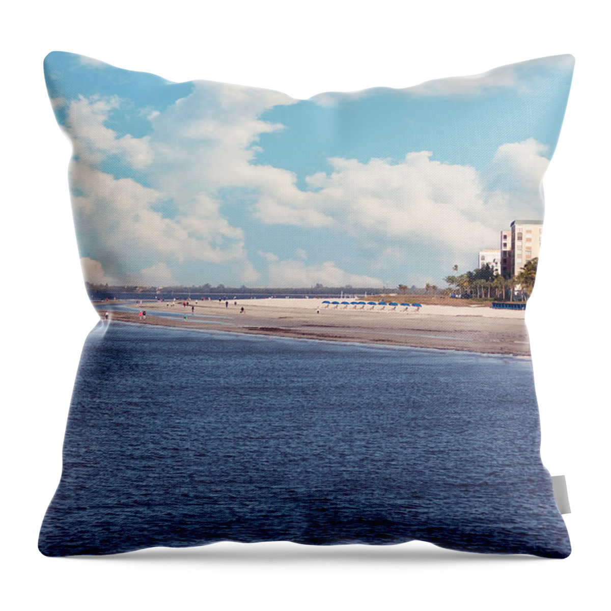 Pier Throw Pillow featuring the photograph Low Tide - Fort Myers Beach by Kim Hojnacki