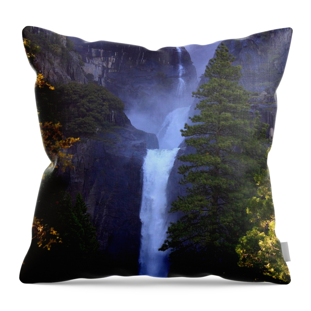 Lower Yosemite Falls Throw Pillow featuring the photograph Lower Yosemite Falls by Patrick Witz
