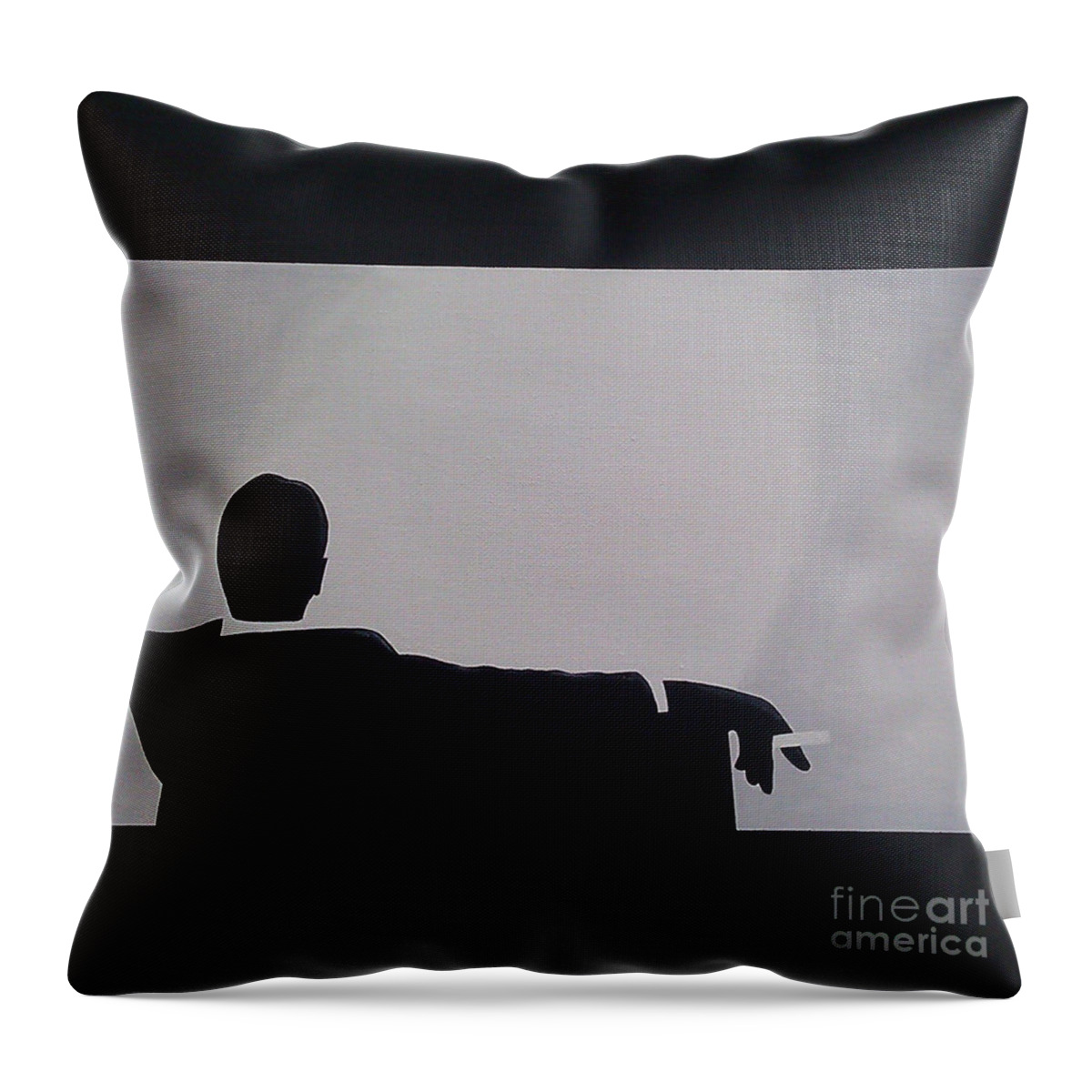 Artist Throw Pillow featuring the painting Mad Men in Silhouette by John Lyes