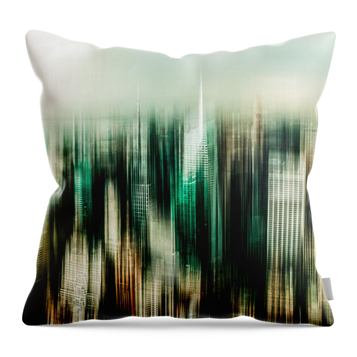 Nyc Throw Pillow featuring the photograph Manhattan Panorama Abstract by Hannes Cmarits