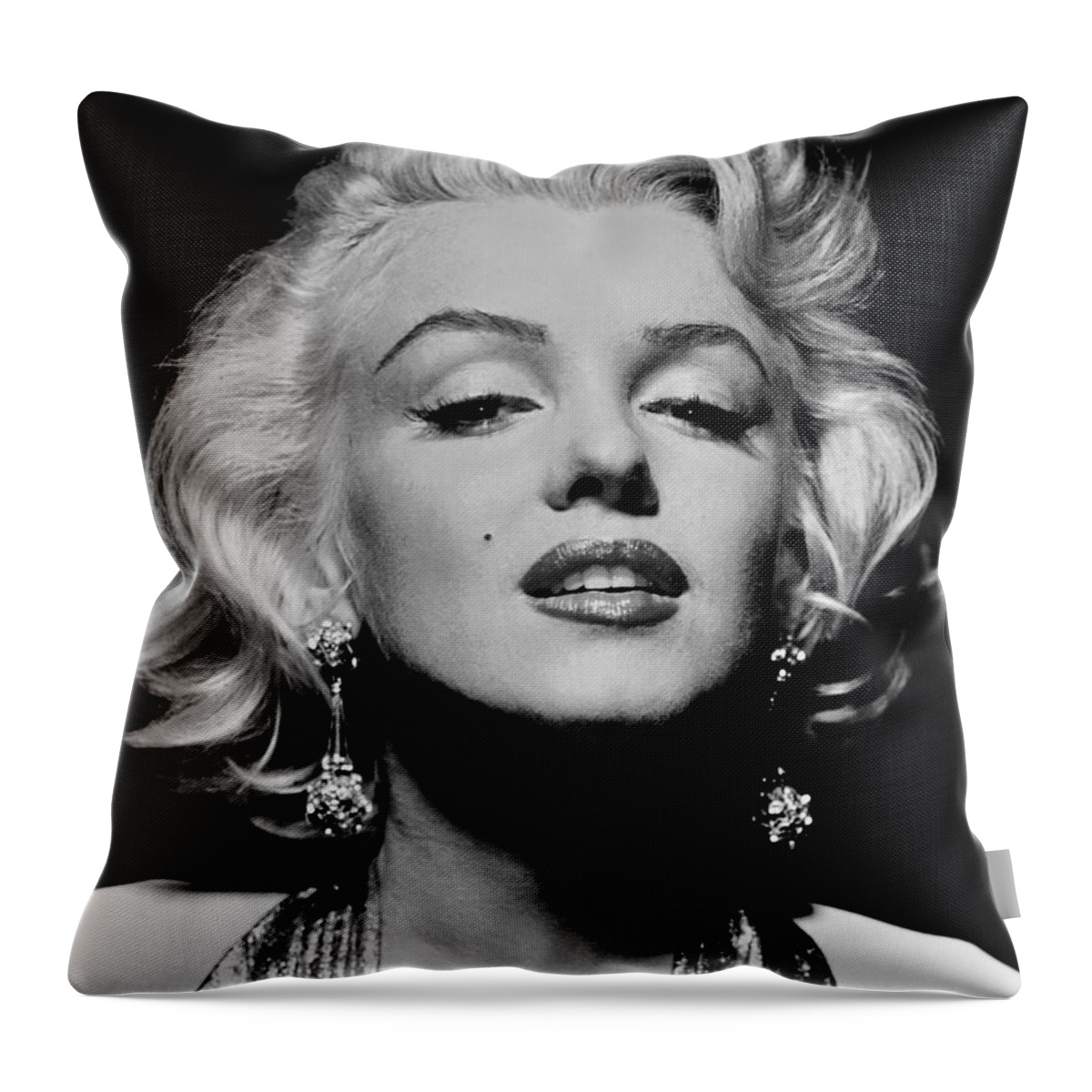 Marilyn Monroe Throw Pillow featuring the photograph Marilyn Monroe Black and White by Georgia Fowler