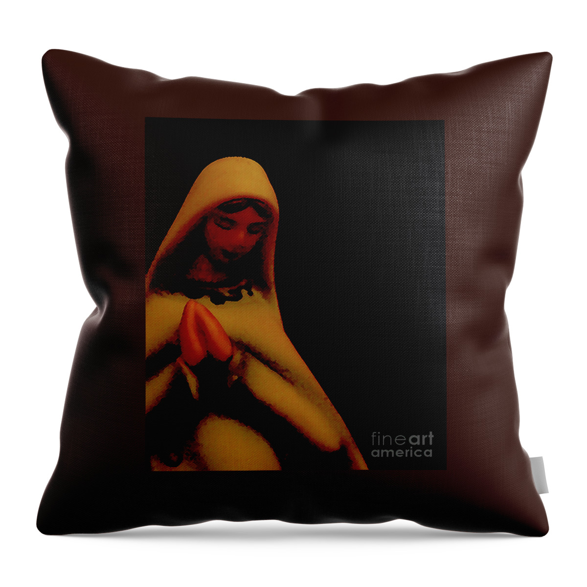 Mary Throw Pillow featuring the photograph Mary by Linda Shafer