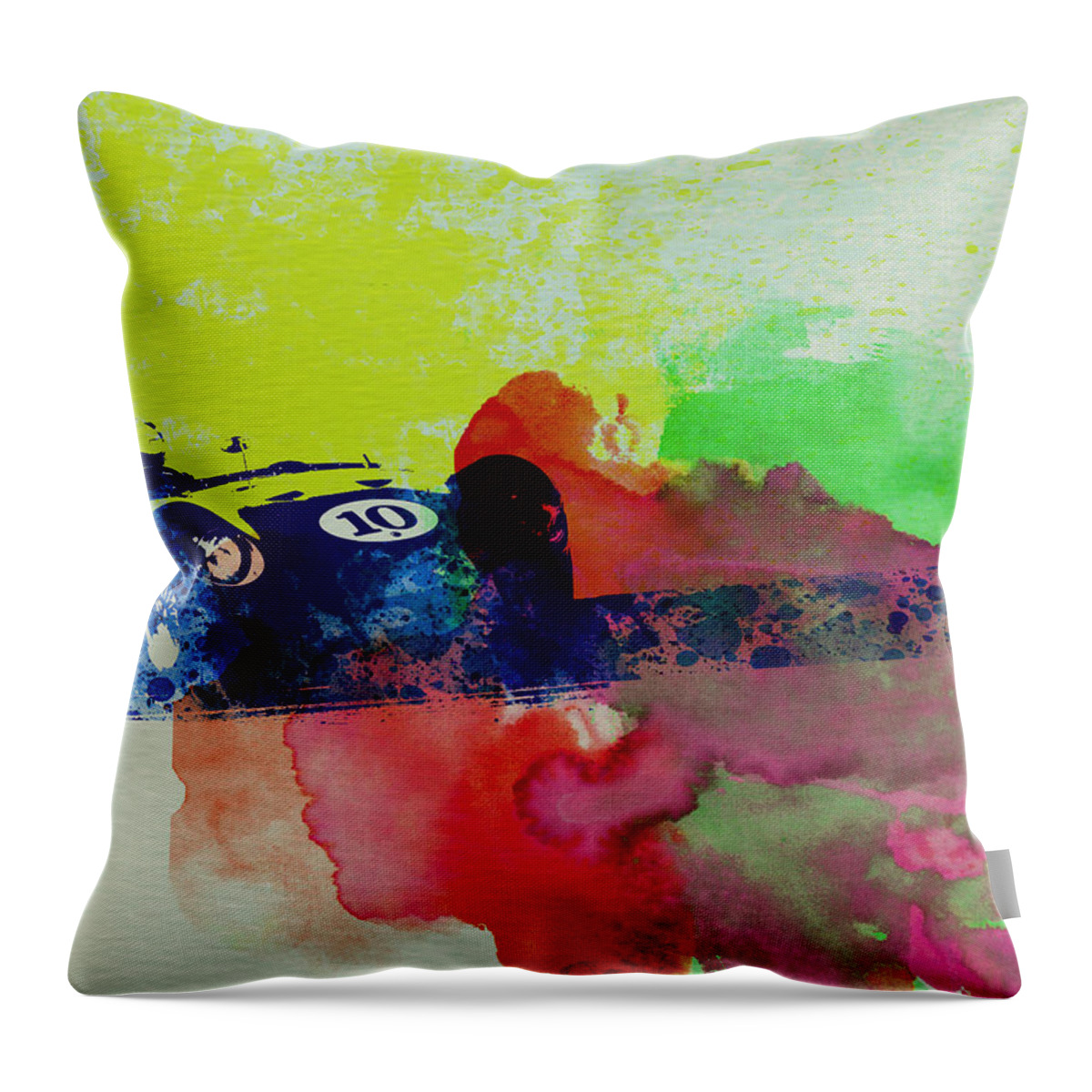 Maserati Throw Pillow featuring the painting Maserati on the Race Track 2 by Naxart Studio