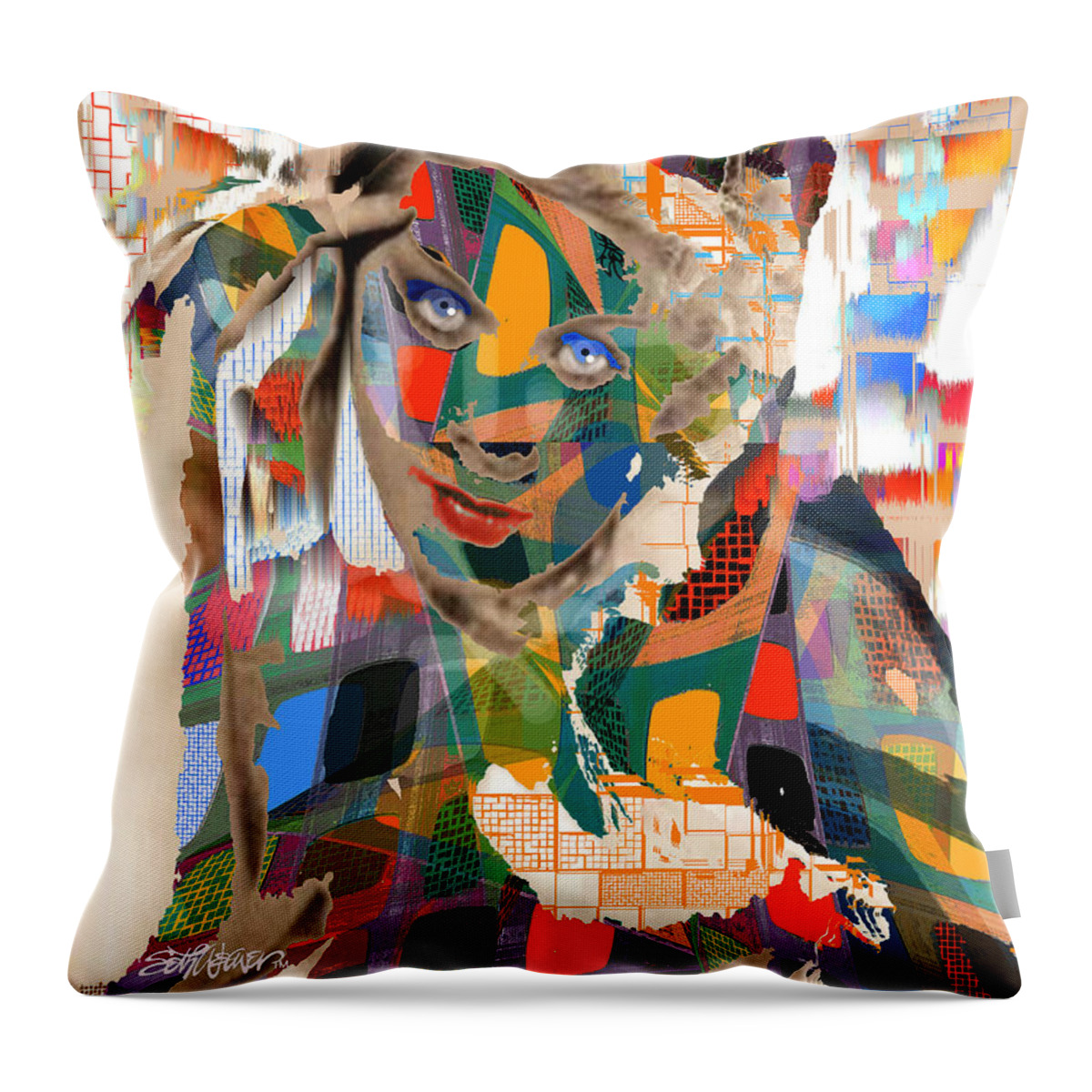 Masquerade Throw Pillow featuring the digital art Masquerade by Seth Weaver