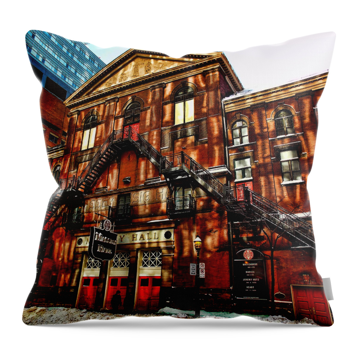 Toronto Throw Pillow featuring the photograph Massey Hall Toronto by Nicky Jameson