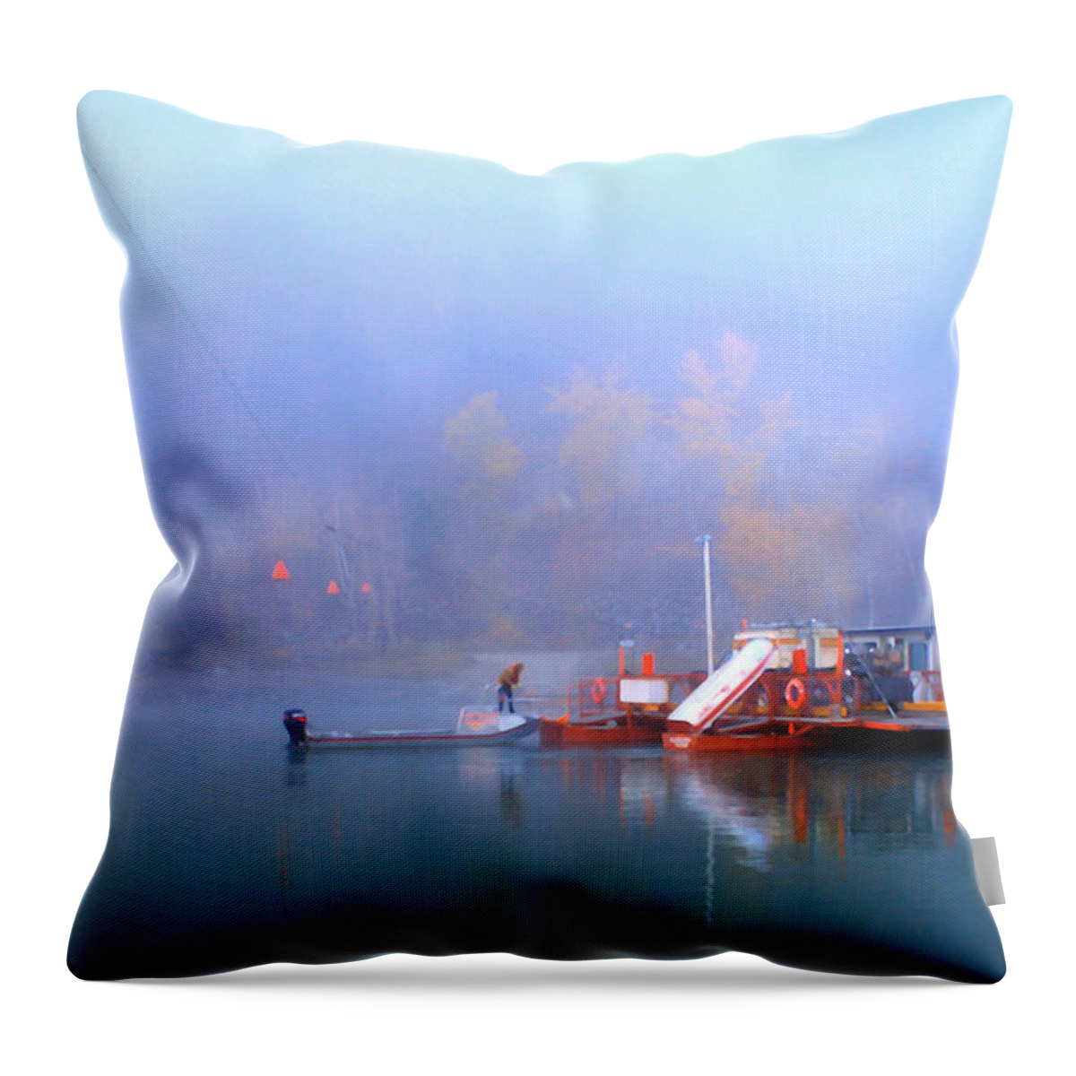 Beautiful British Columbia Throw Pillow featuring the photograph McCLURE FERRY by Theresa Tahara