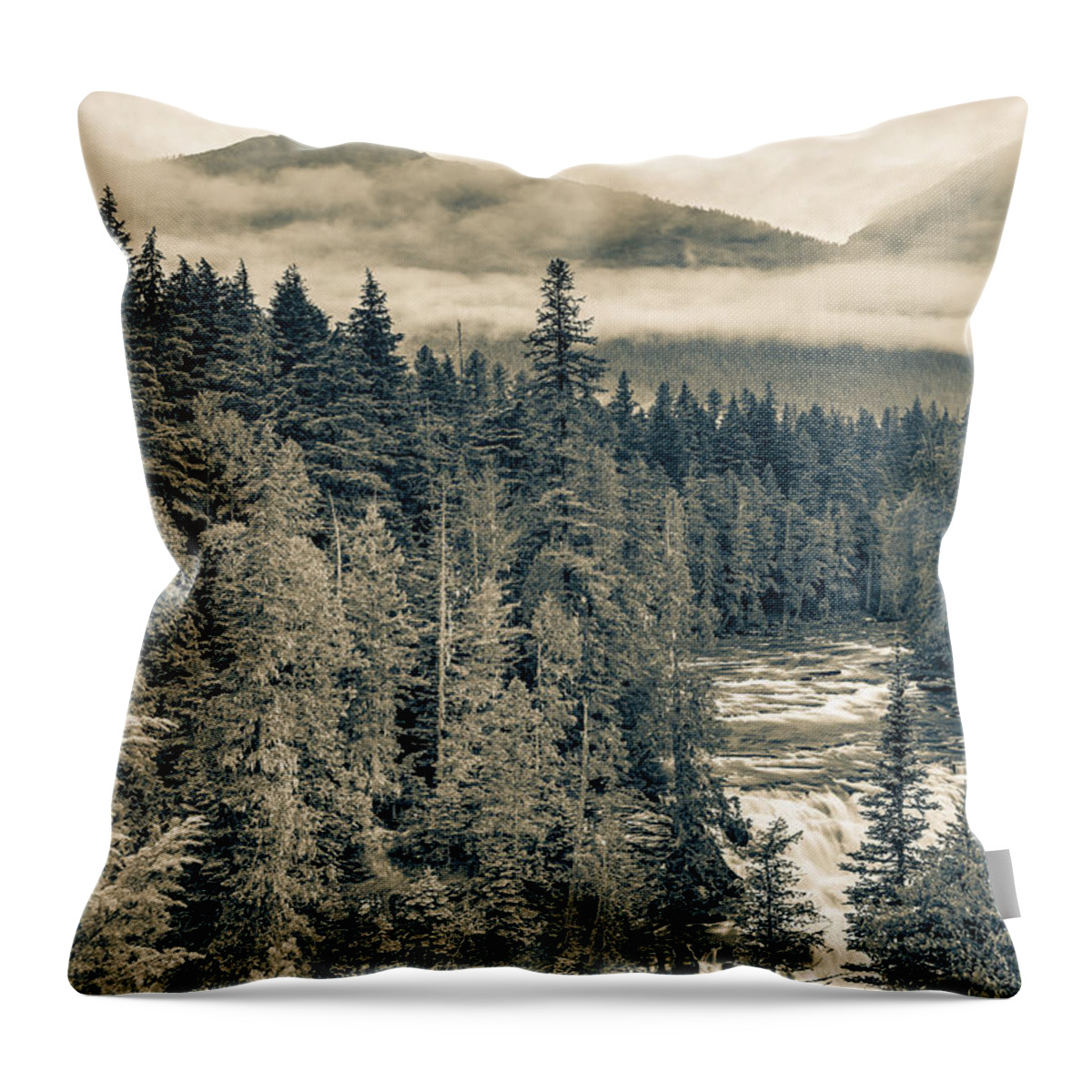 Glacier National Park Throw Pillow featuring the photograph McDonald Creek Horizontal by Adam Mateo Fierro