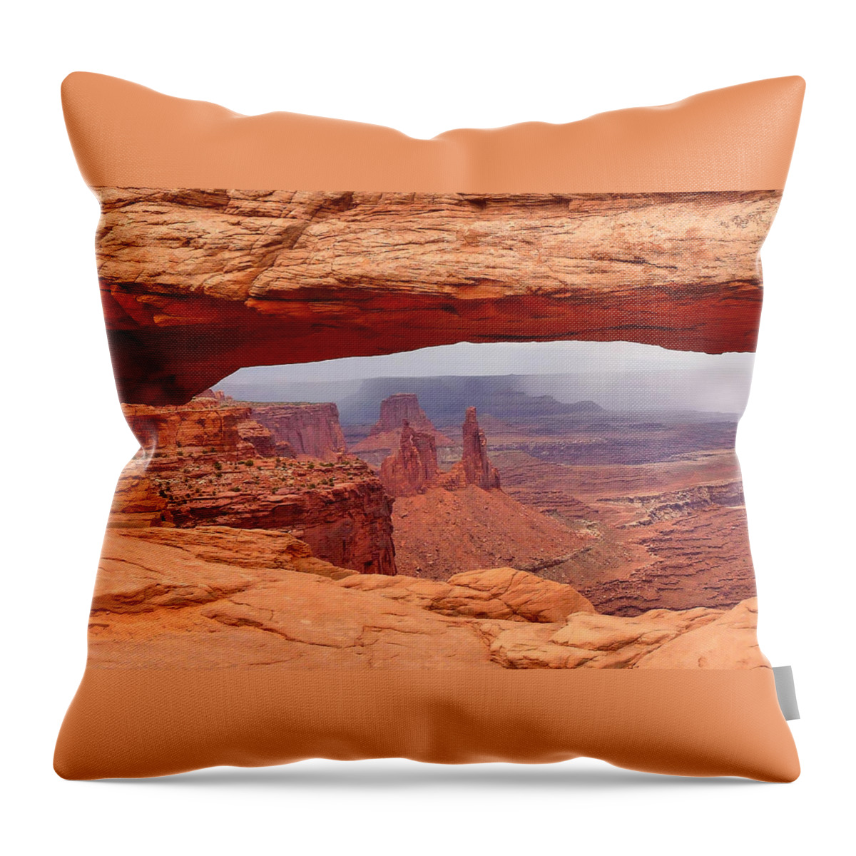 Mesa Arch Throw Pillow featuring the photograph Mesa Arch in Canyonlands National Park by Mitchell R Grosky