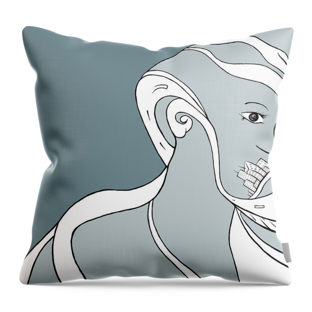 Woman Throw Pillow featuring the digital art Metro Polly by Craig Tilley