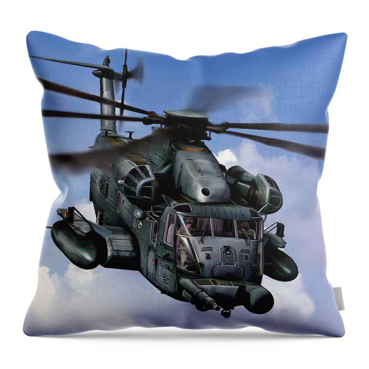 Mh53j Throw Pillow featuring the digital art MH-53J Pavelow III by Dale Jackson