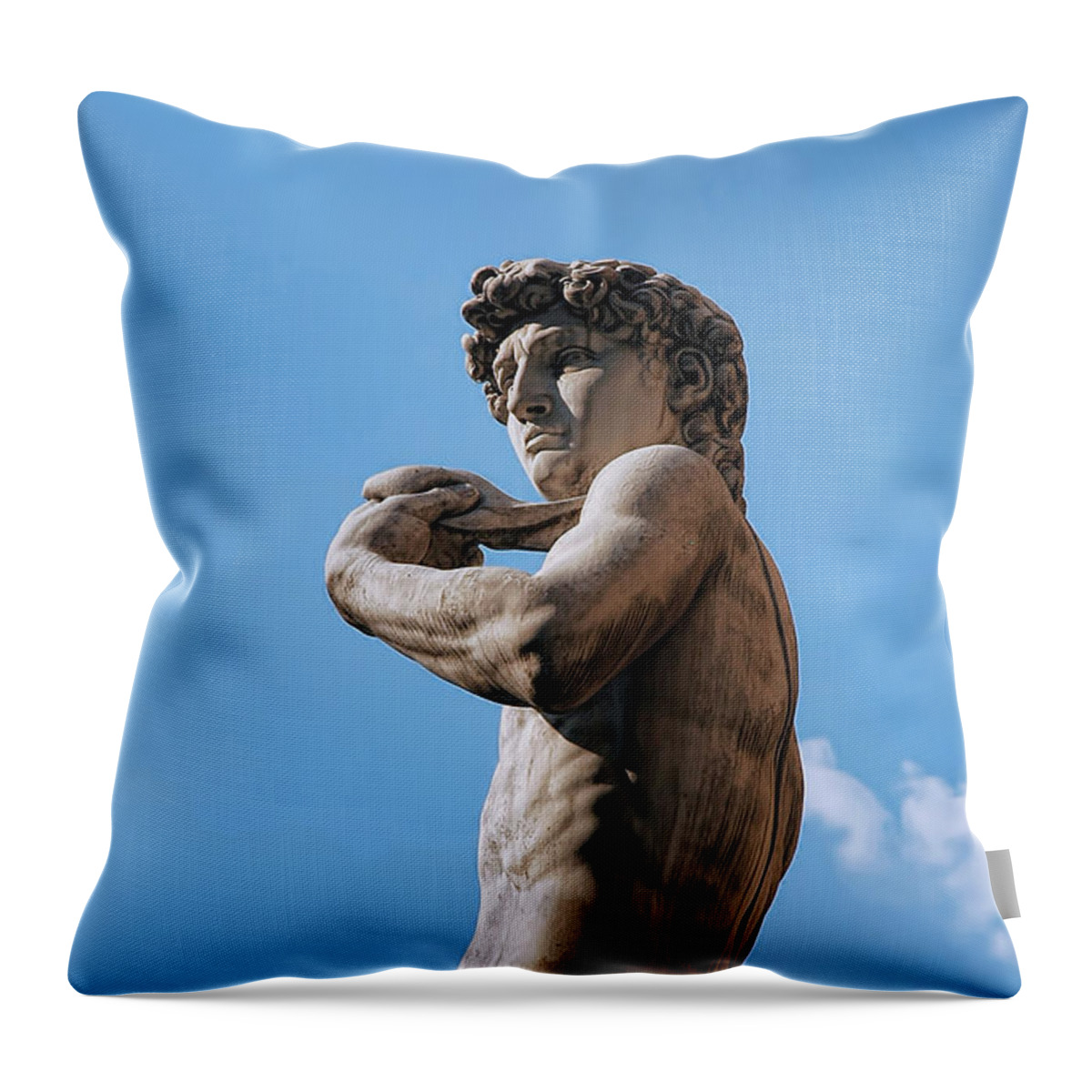 Florence Throw Pillow featuring the photograph Michelangelo's David by Brenda Kean