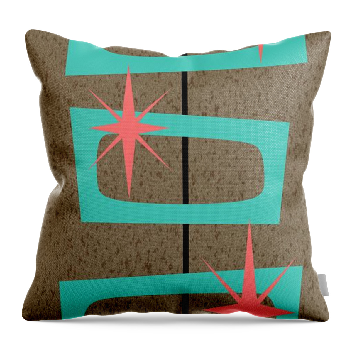 Pink Throw Pillow featuring the digital art Mid Century Modern Shapes 9 by Donna Mibus