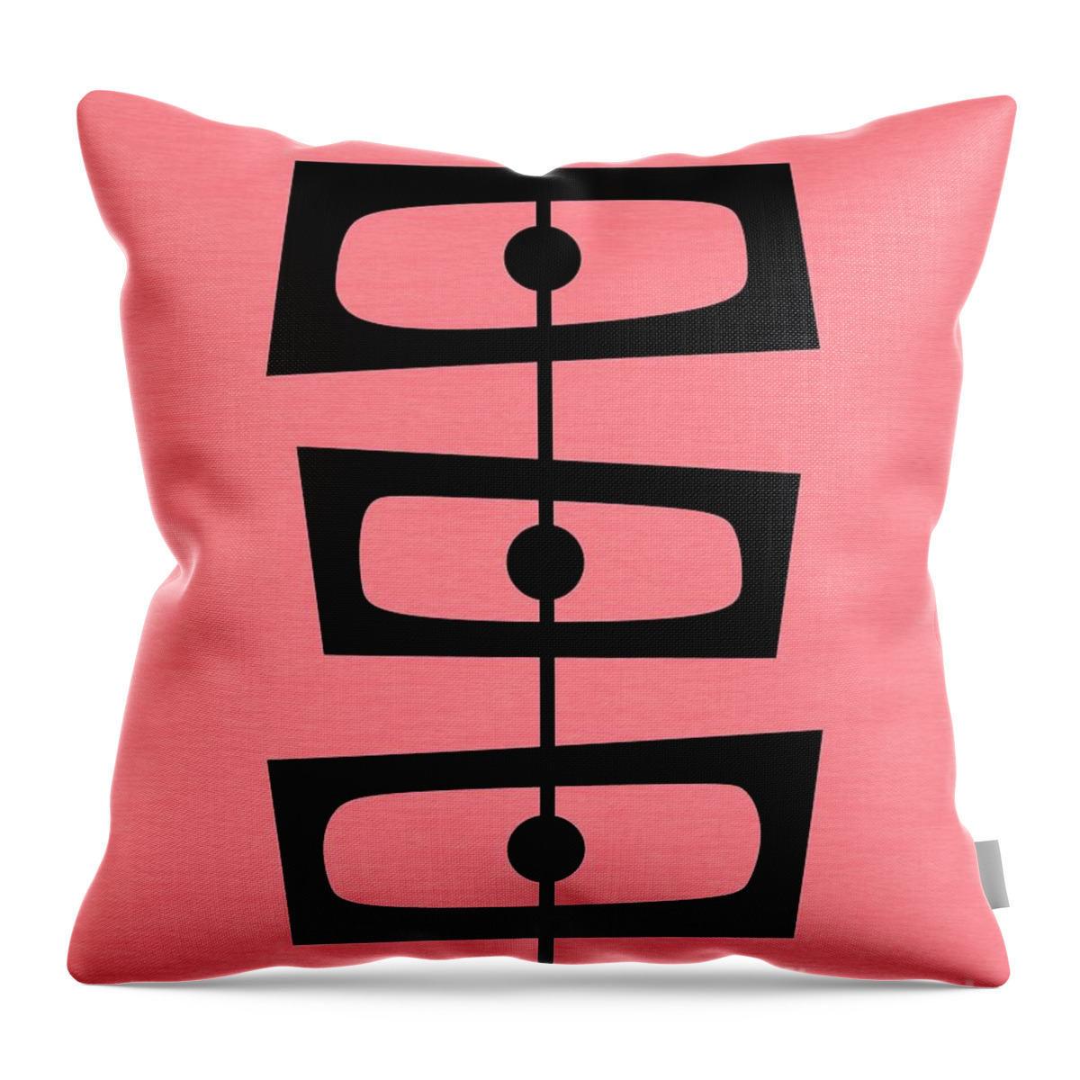 Pink Throw Pillow featuring the digital art Mid Century Shapes on Pink by Donna Mibus