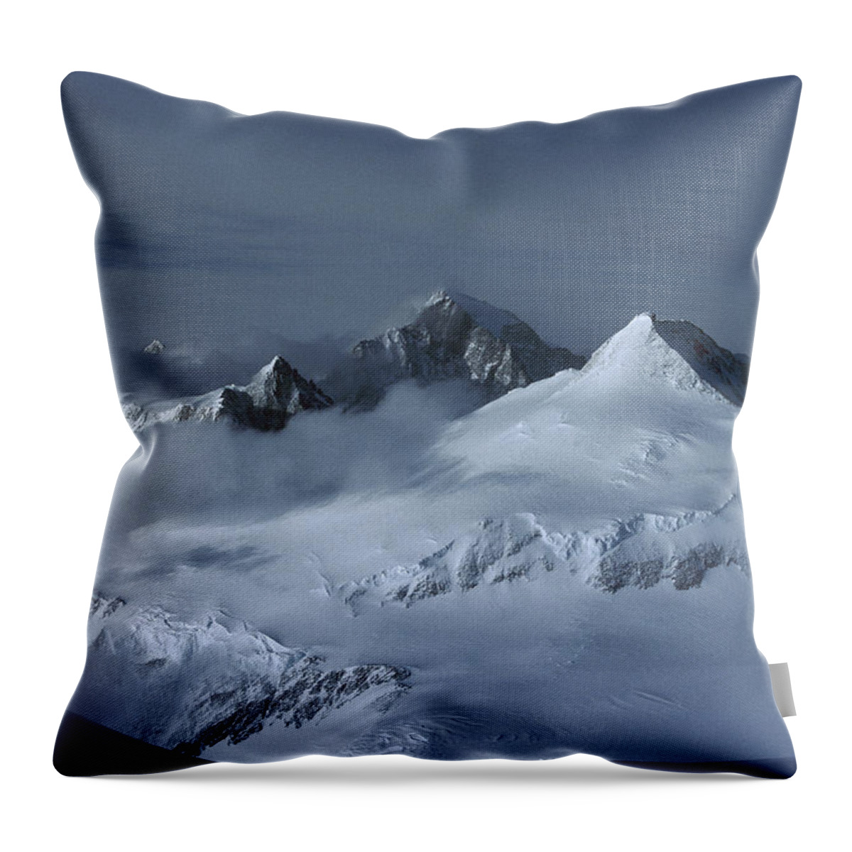 Feb0514 Throw Pillow featuring the photograph Midnigh Tview From Vinson Massif by Colin Monteath