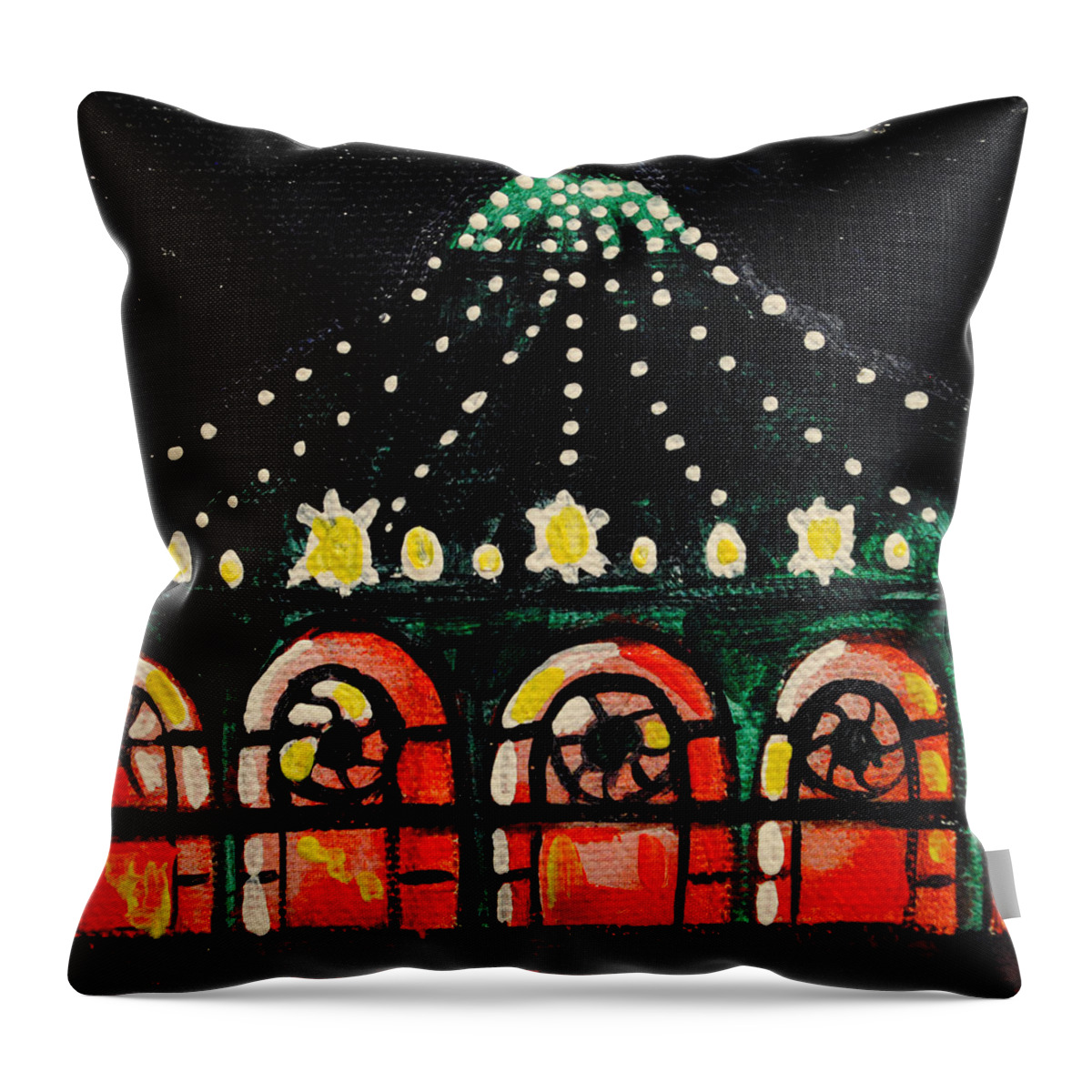 Asbury Park Throw Pillow featuring the painting Mini Memory by Patricia Arroyo