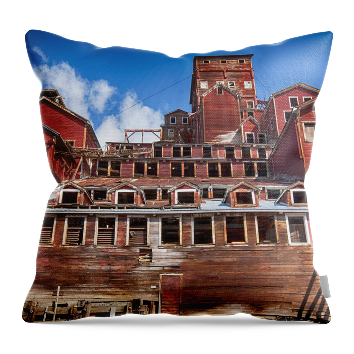 Crystal Yingling Throw Pillow featuring the photograph Mining Glory in Red by Ghostwinds Photography