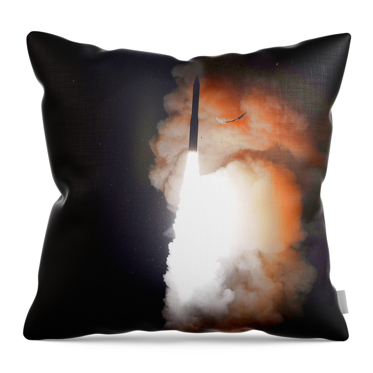 Missile Throw Pillow featuring the photograph Minuteman IIi Missile Test by Science Source