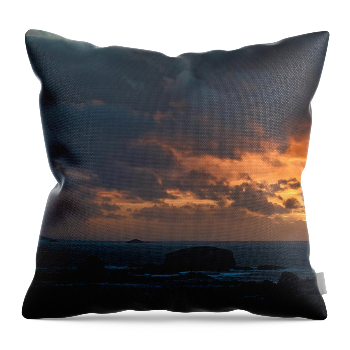 Seascape Throw Pillow featuring the photograph Mirandas Islands Galicia Spain by Pablo Avanzini