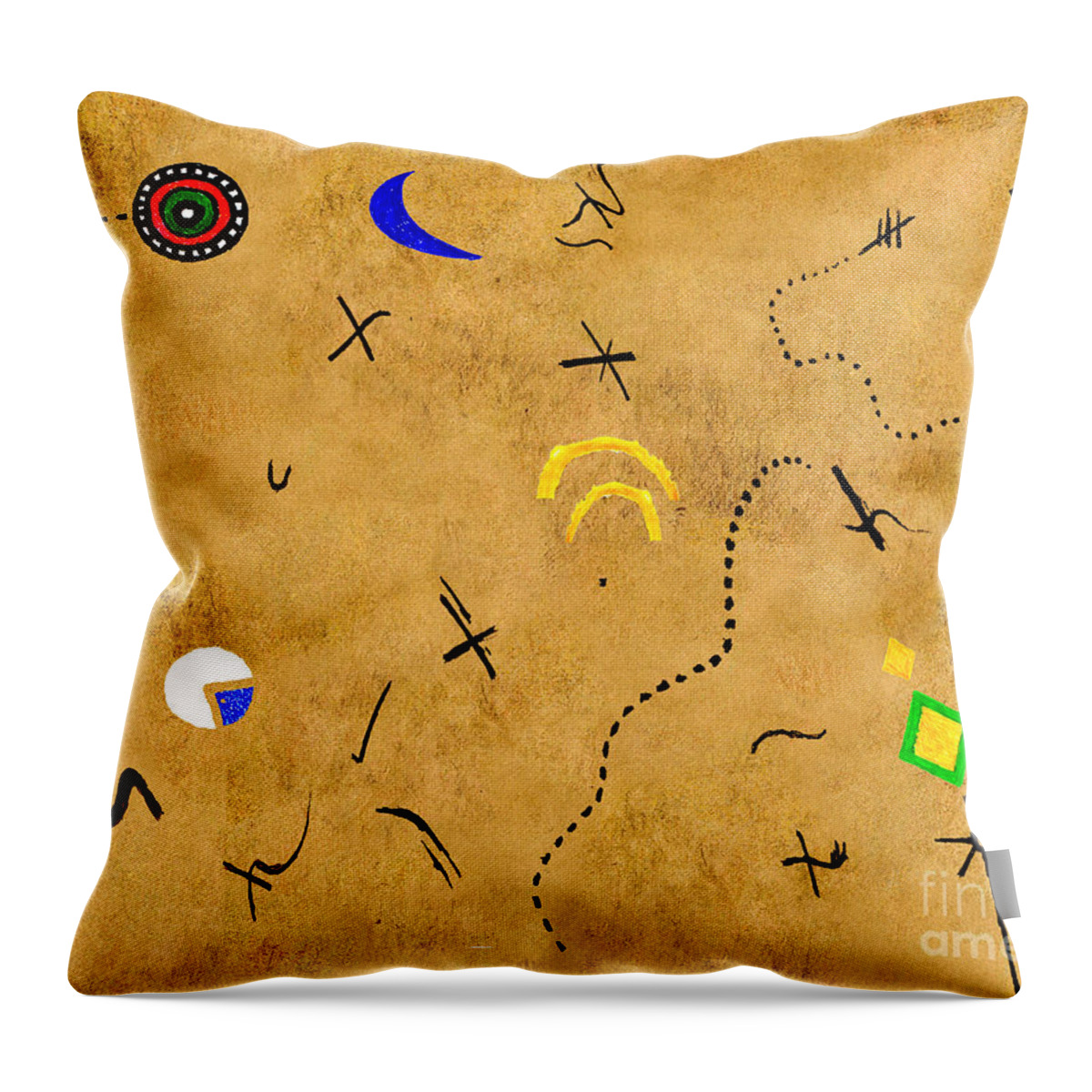 Miro Throw Pillow featuring the digital art Miroesque 2 by Andy Mercer