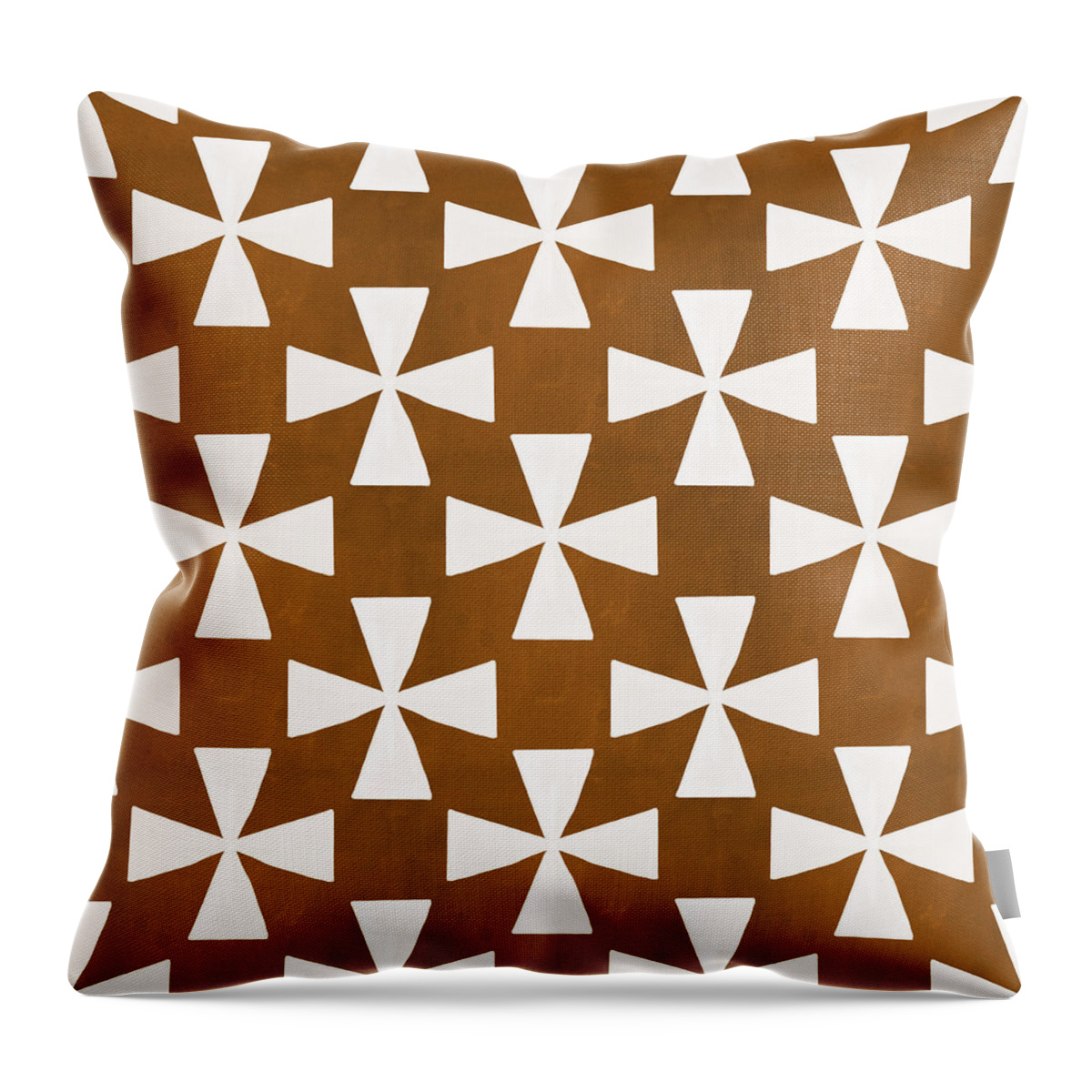 Pattern Throw Pillow featuring the painting Mocha Twirl by Linda Woods