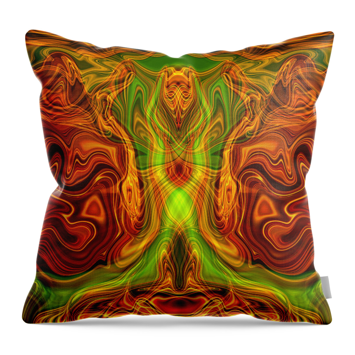 Abstract Throw Pillow featuring the painting Monarch Butterfly by Omaste Witkowski