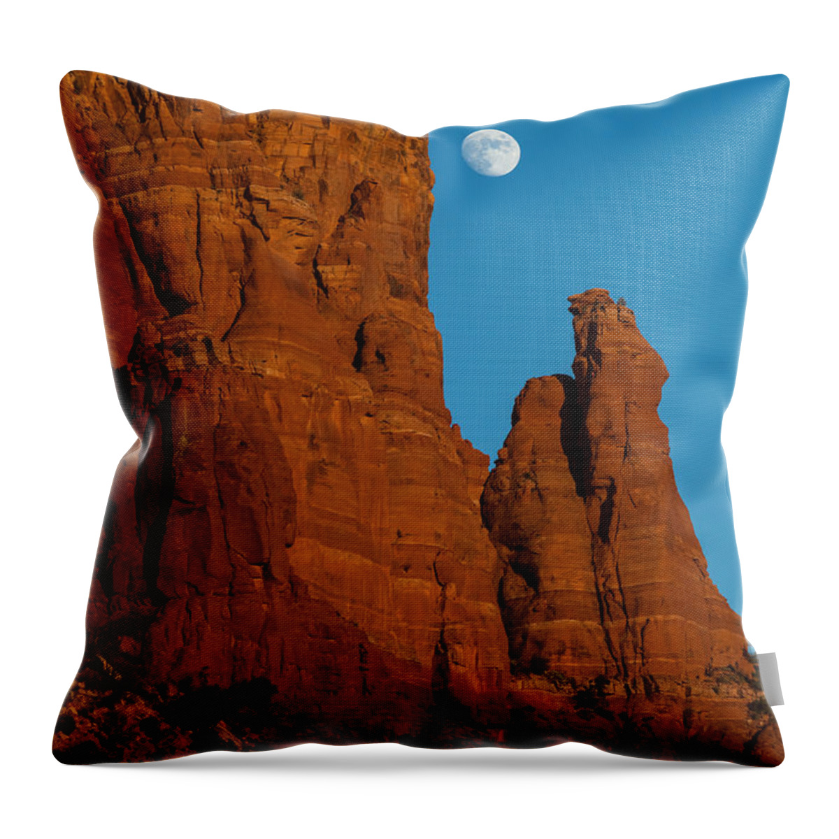 Arizona Throw Pillow featuring the photograph Moon Over Chicken Point by Ed Gleichman