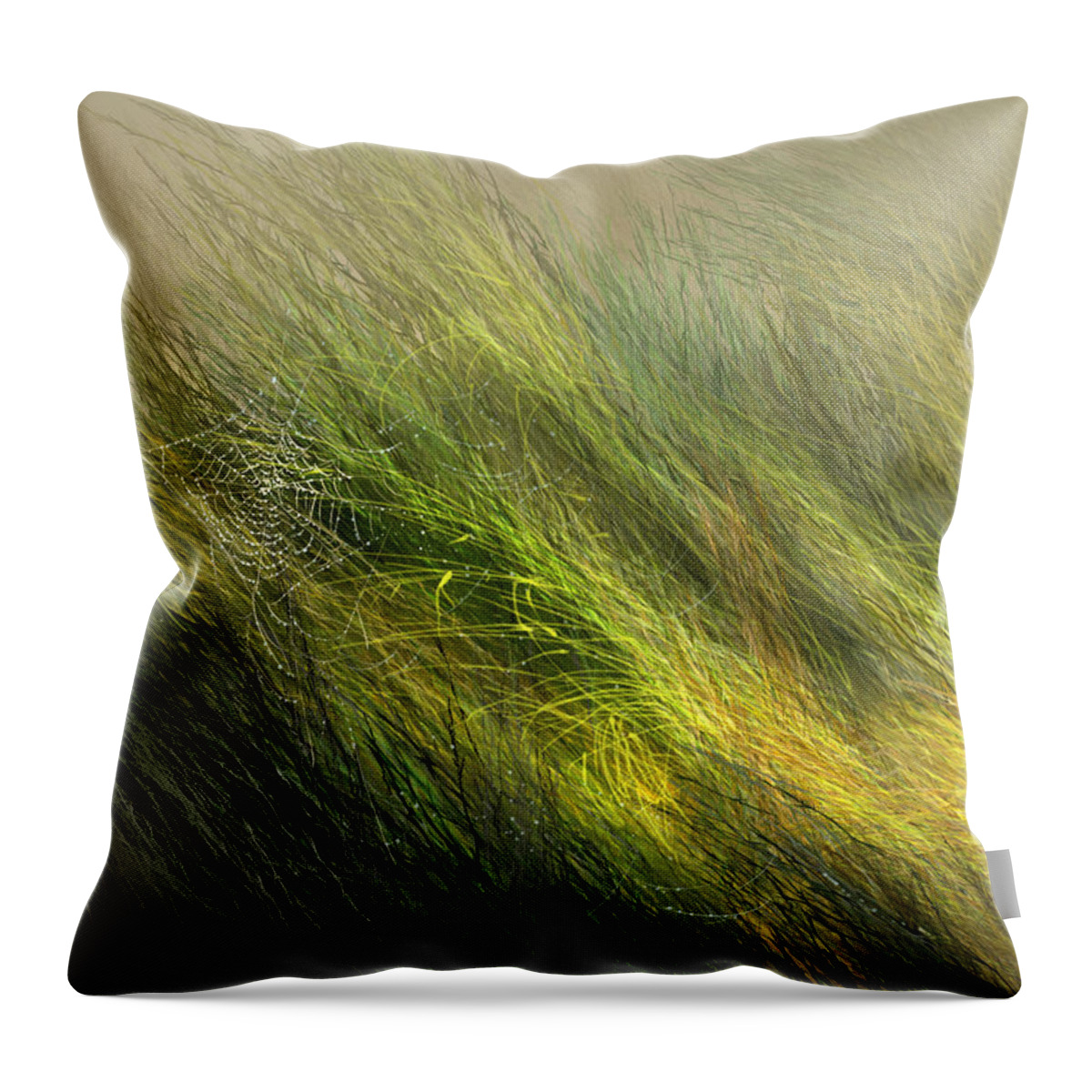 Landscape Throw Pillow featuring the digital art Morning Dew Drops by Aaron Blaise
