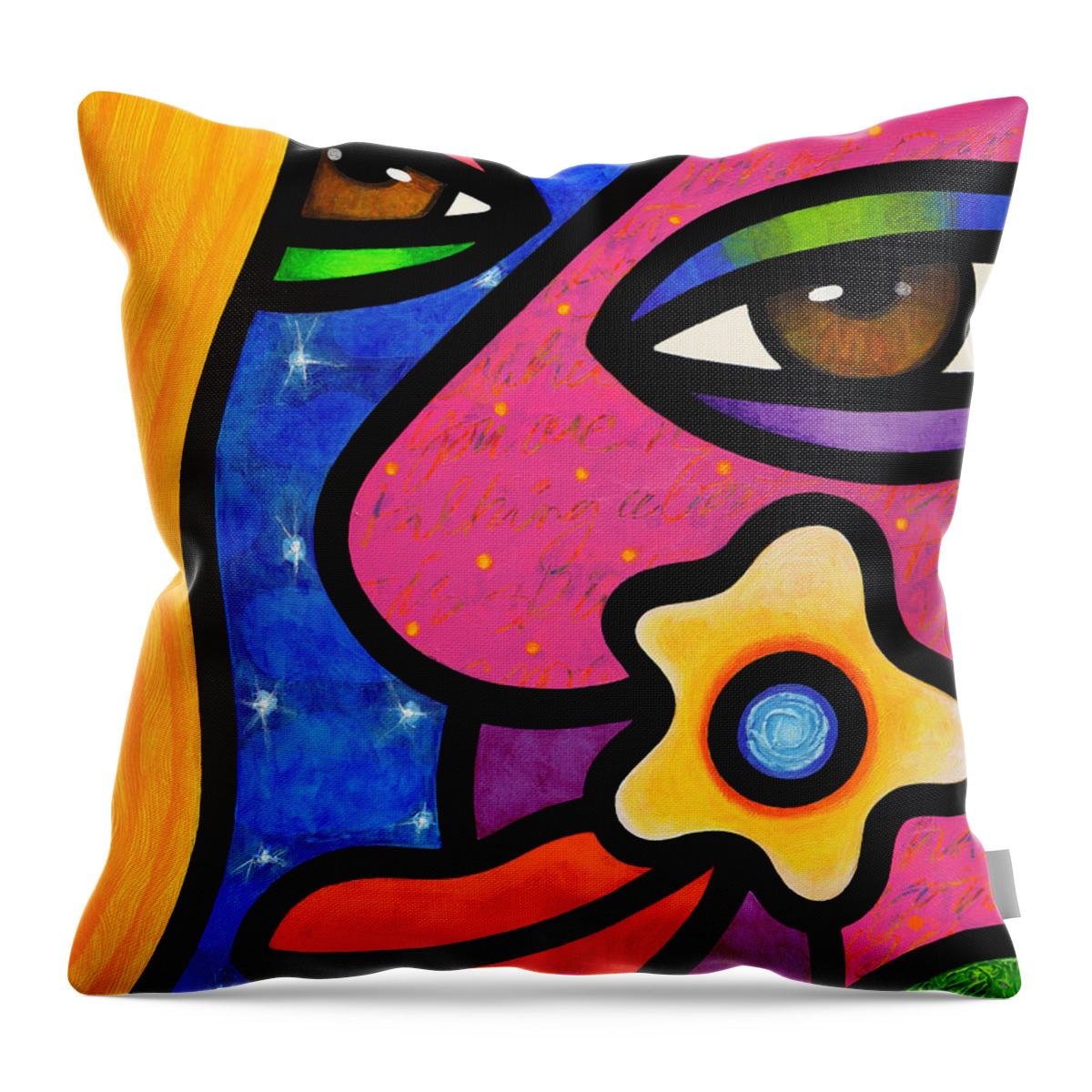 Abstract Throw Pillow featuring the painting Morning Gloria by Steven Scott