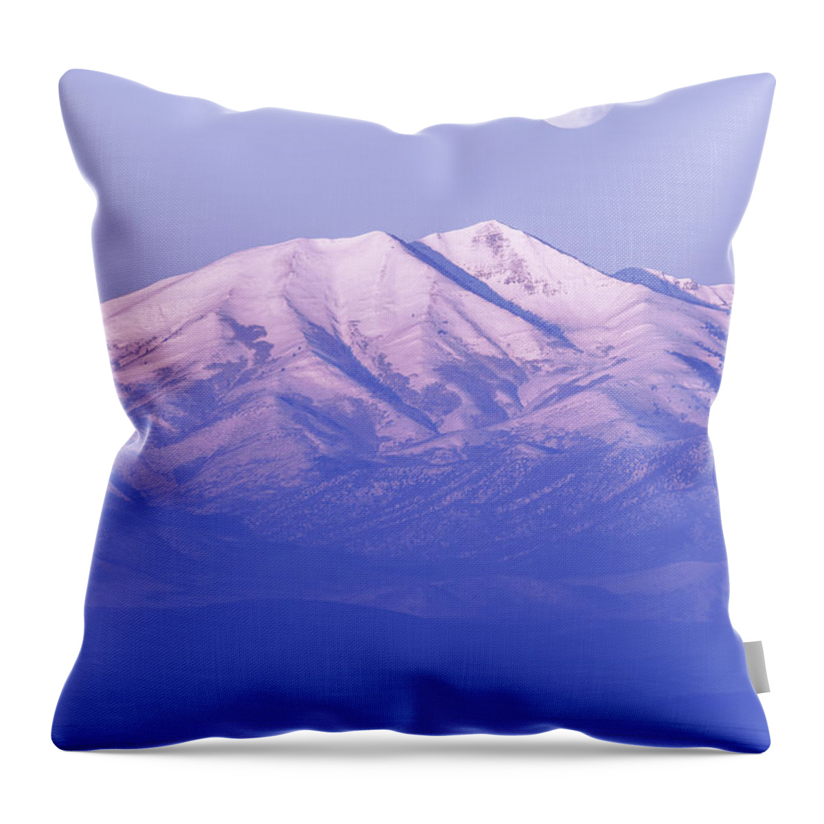 Morning Moon Throw Pillow featuring the photograph Morning Moon by Chad Dutson