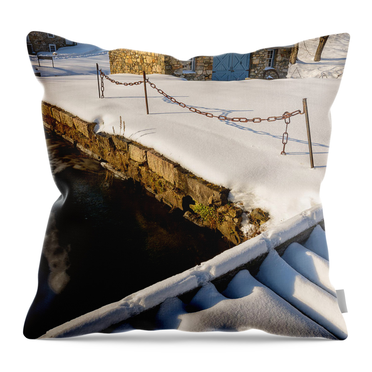 Waterloo Throw Pillow featuring the photograph Morning Snow by Mark Rogers