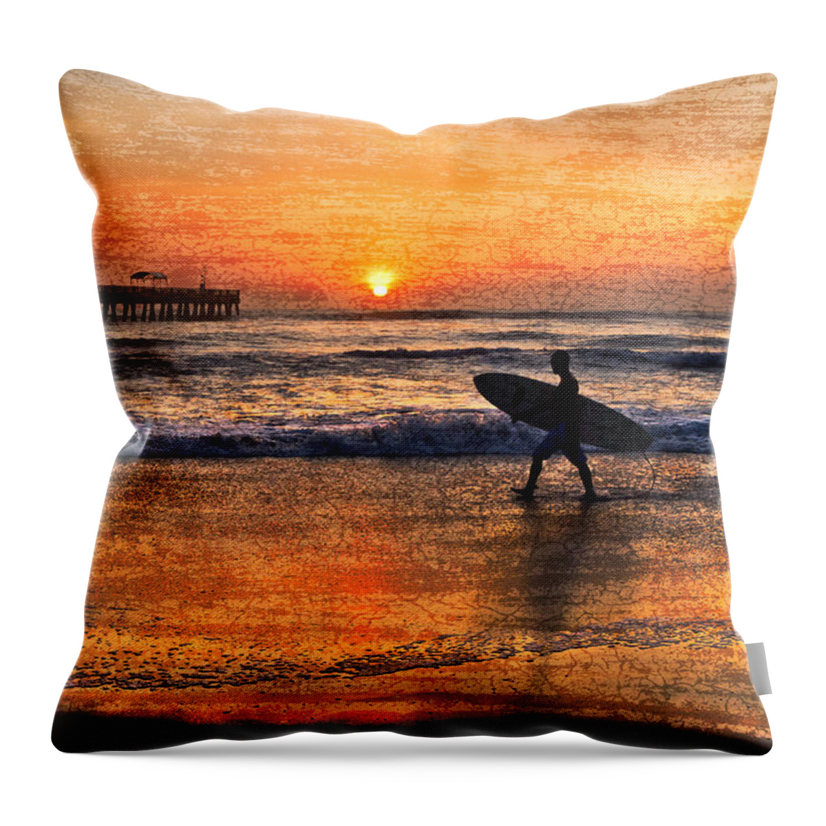 Benny's Throw Pillow featuring the photograph Morning Surf by Debra and Dave Vanderlaan