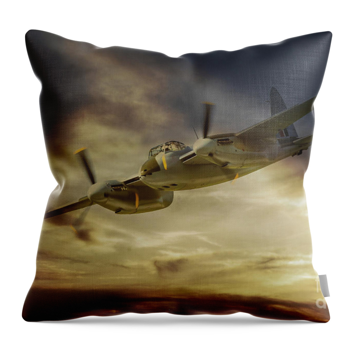 De Havilland Mosquito Throw Pillow featuring the digital art Mosquito by Airpower Art